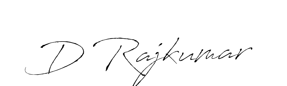 Antro_Vectra is a professional signature style that is perfect for those who want to add a touch of class to their signature. It is also a great choice for those who want to make their signature more unique. Get D Rajkumar name to fancy signature for free. D Rajkumar signature style 6 images and pictures png