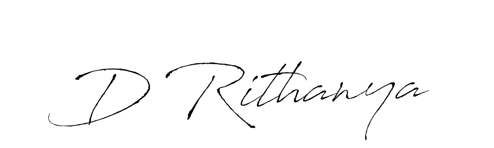 Create a beautiful signature design for name D Rithanya. With this signature (Antro_Vectra) fonts, you can make a handwritten signature for free. D Rithanya signature style 6 images and pictures png