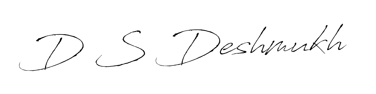 The best way (Antro_Vectra) to make a short signature is to pick only two or three words in your name. The name D S Deshmukh include a total of six letters. For converting this name. D S Deshmukh signature style 6 images and pictures png