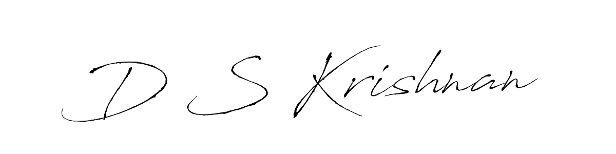 The best way (Antro_Vectra) to make a short signature is to pick only two or three words in your name. The name D S Krishnan include a total of six letters. For converting this name. D S Krishnan signature style 6 images and pictures png