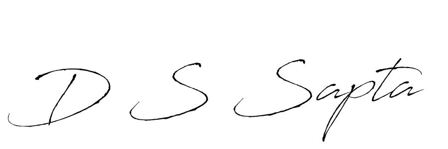 The best way (Antro_Vectra) to make a short signature is to pick only two or three words in your name. The name D S Sapta include a total of six letters. For converting this name. D S Sapta signature style 6 images and pictures png
