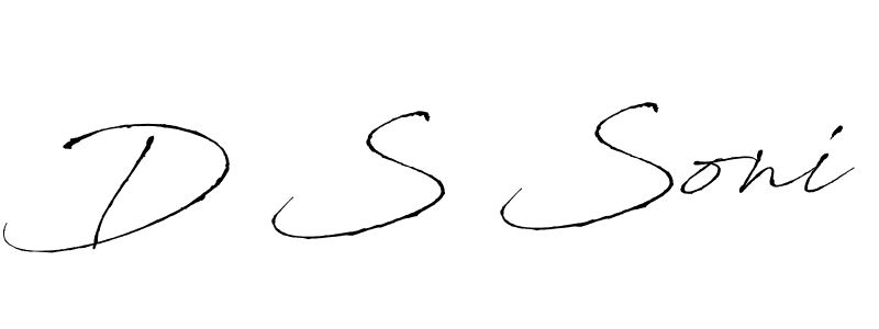 The best way (Antro_Vectra) to make a short signature is to pick only two or three words in your name. The name D S Soni include a total of six letters. For converting this name. D S Soni signature style 6 images and pictures png