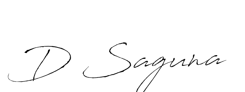 Make a beautiful signature design for name D Saguna. With this signature (Antro_Vectra) style, you can create a handwritten signature for free. D Saguna signature style 6 images and pictures png