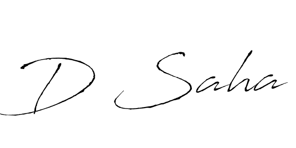 Design your own signature with our free online signature maker. With this signature software, you can create a handwritten (Antro_Vectra) signature for name D Saha. D Saha signature style 6 images and pictures png