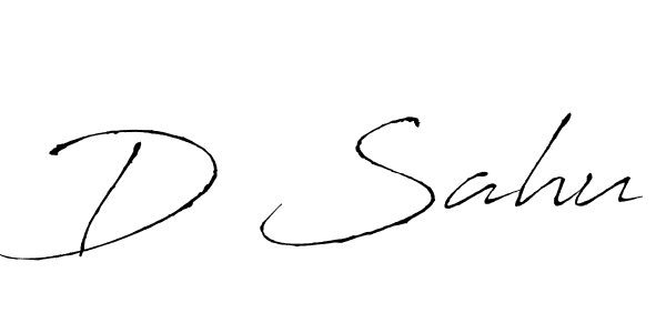 Design your own signature with our free online signature maker. With this signature software, you can create a handwritten (Antro_Vectra) signature for name D Sahu. D Sahu signature style 6 images and pictures png