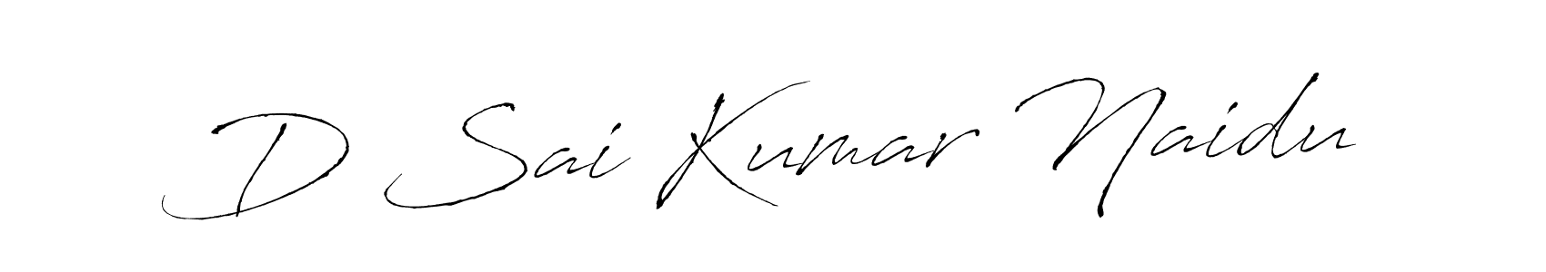 The best way (Antro_Vectra) to make a short signature is to pick only two or three words in your name. The name D Sai Kumar Naidu include a total of six letters. For converting this name. D Sai Kumar Naidu signature style 6 images and pictures png