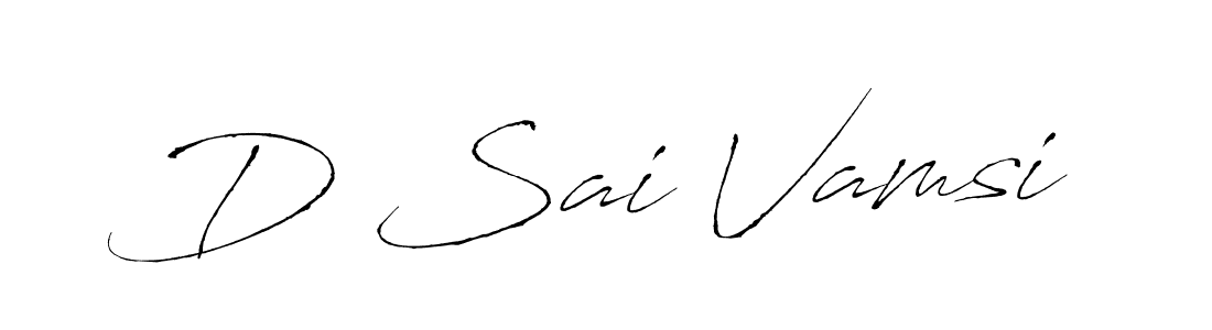 How to make D Sai Vamsi name signature. Use Antro_Vectra style for creating short signs online. This is the latest handwritten sign. D Sai Vamsi signature style 6 images and pictures png