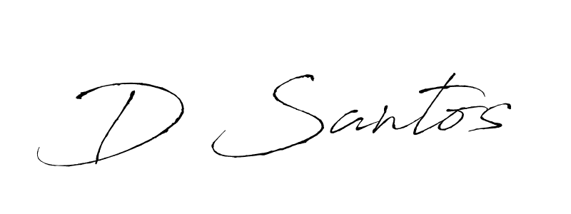 How to make D Santos name signature. Use Antro_Vectra style for creating short signs online. This is the latest handwritten sign. D Santos signature style 6 images and pictures png