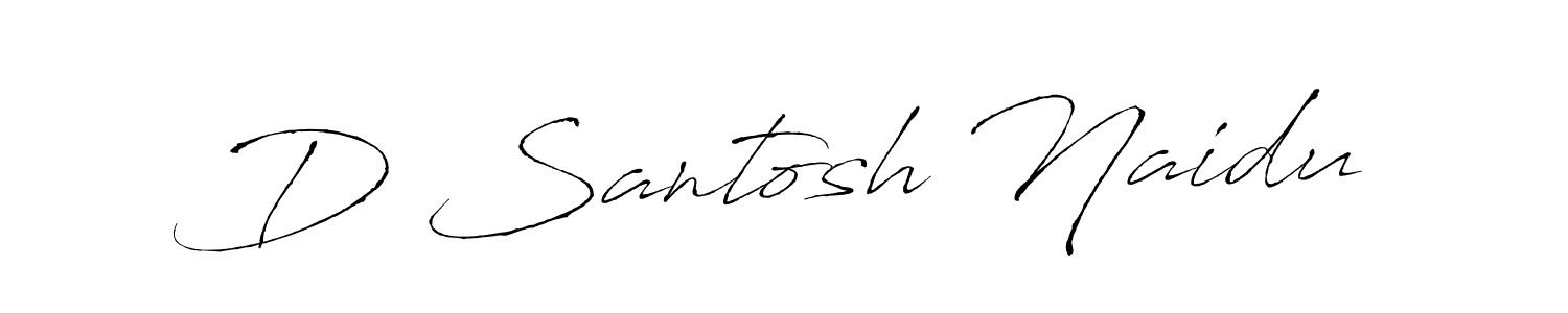 The best way (Antro_Vectra) to make a short signature is to pick only two or three words in your name. The name D Santosh Naidu include a total of six letters. For converting this name. D Santosh Naidu signature style 6 images and pictures png