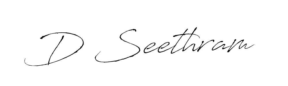 Design your own signature with our free online signature maker. With this signature software, you can create a handwritten (Antro_Vectra) signature for name D Seethram. D Seethram signature style 6 images and pictures png