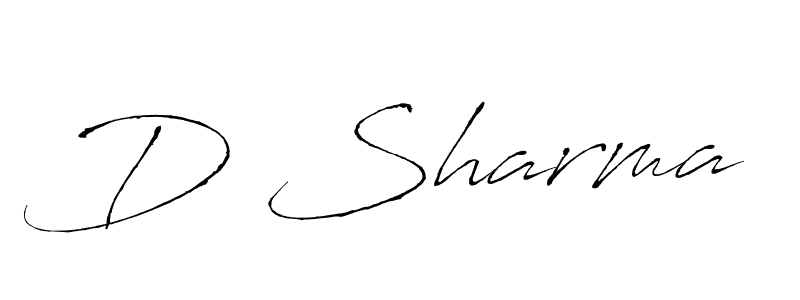 Design your own signature with our free online signature maker. With this signature software, you can create a handwritten (Antro_Vectra) signature for name D Sharma. D Sharma signature style 6 images and pictures png