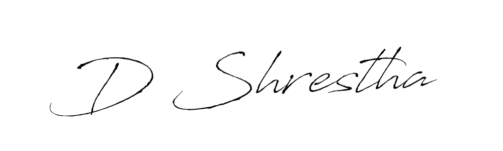 How to make D Shrestha name signature. Use Antro_Vectra style for creating short signs online. This is the latest handwritten sign. D Shrestha signature style 6 images and pictures png