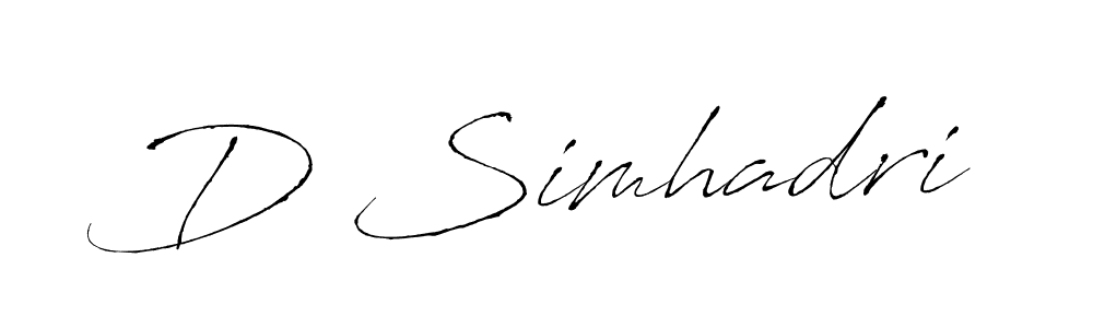 Use a signature maker to create a handwritten signature online. With this signature software, you can design (Antro_Vectra) your own signature for name D Simhadri. D Simhadri signature style 6 images and pictures png