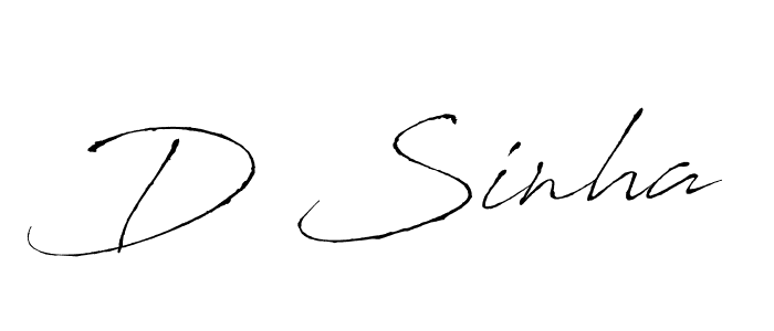 Design your own signature with our free online signature maker. With this signature software, you can create a handwritten (Antro_Vectra) signature for name D Sinha. D Sinha signature style 6 images and pictures png
