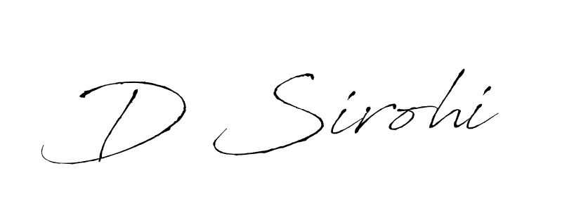 It looks lik you need a new signature style for name D Sirohi. Design unique handwritten (Antro_Vectra) signature with our free signature maker in just a few clicks. D Sirohi signature style 6 images and pictures png