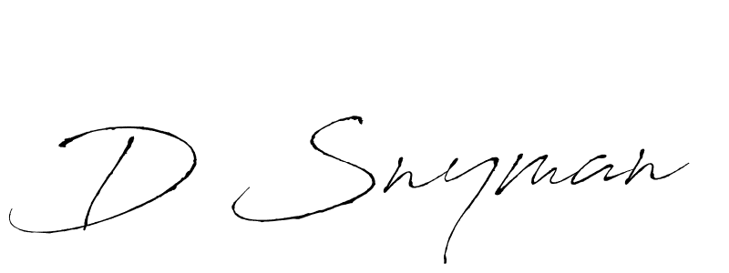 Use a signature maker to create a handwritten signature online. With this signature software, you can design (Antro_Vectra) your own signature for name D Snyman. D Snyman signature style 6 images and pictures png