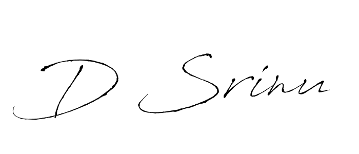 Design your own signature with our free online signature maker. With this signature software, you can create a handwritten (Antro_Vectra) signature for name D Srinu. D Srinu signature style 6 images and pictures png