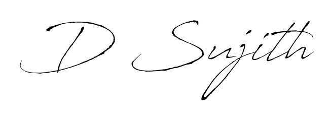 Generate high-definition signature styles for D Sujith. The Antro_Vectra typeface ensures crisp legibility and sophisticated design. D Sujith signature style 6 images and pictures png