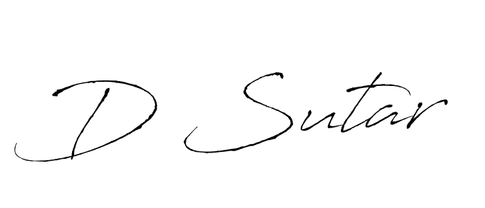 Make a beautiful signature design for name D Sutar. With this signature (Antro_Vectra) style, you can create a handwritten signature for free. D Sutar signature style 6 images and pictures png