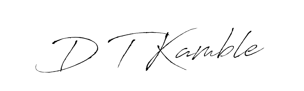 Create a beautiful signature design for name D T Kamble. With this signature (Antro_Vectra) fonts, you can make a handwritten signature for free. D T Kamble signature style 6 images and pictures png