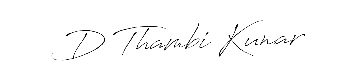 How to make D Thambi Kunar name signature. Use Antro_Vectra style for creating short signs online. This is the latest handwritten sign. D Thambi Kunar signature style 6 images and pictures png