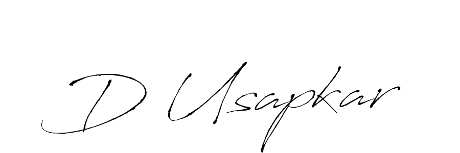 Design your own signature with our free online signature maker. With this signature software, you can create a handwritten (Antro_Vectra) signature for name D Usapkar. D Usapkar signature style 6 images and pictures png