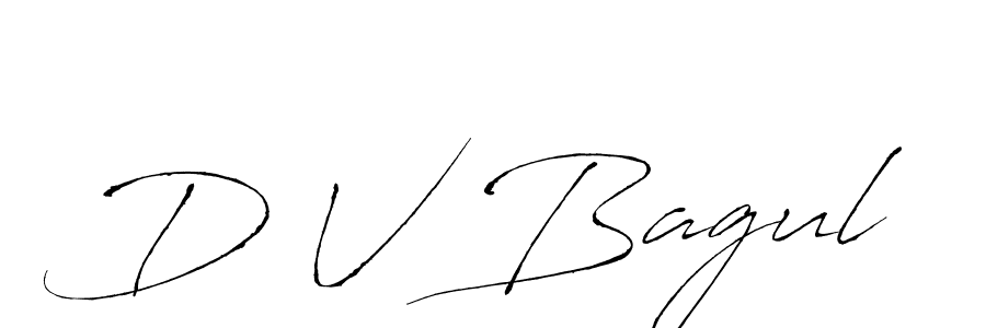 Create a beautiful signature design for name D V Bagul. With this signature (Antro_Vectra) fonts, you can make a handwritten signature for free. D V Bagul signature style 6 images and pictures png