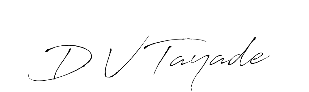 Make a beautiful signature design for name D V Tayade. With this signature (Antro_Vectra) style, you can create a handwritten signature for free. D V Tayade signature style 6 images and pictures png