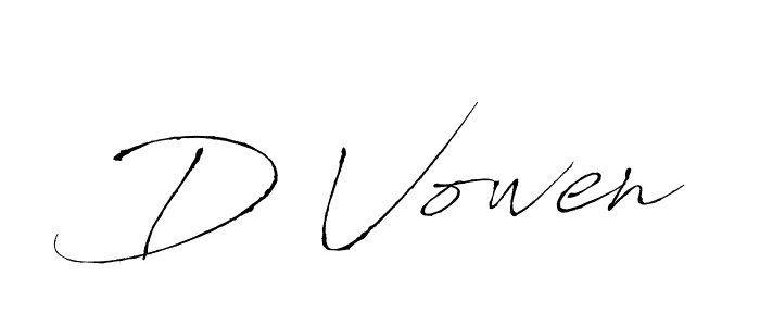 Create a beautiful signature design for name D Vowen. With this signature (Antro_Vectra) fonts, you can make a handwritten signature for free. D Vowen signature style 6 images and pictures png