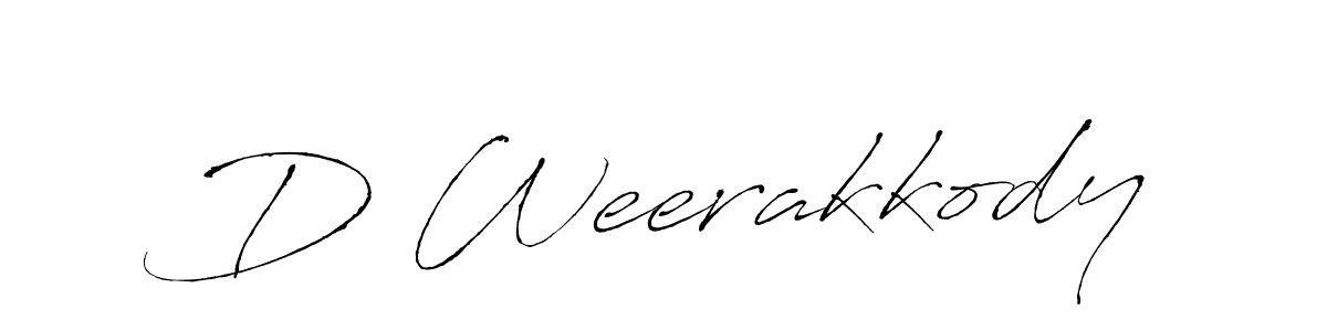 Create a beautiful signature design for name D Weerakkody. With this signature (Antro_Vectra) fonts, you can make a handwritten signature for free. D Weerakkody signature style 6 images and pictures png