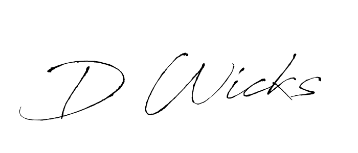 Make a beautiful signature design for name D Wicks. With this signature (Antro_Vectra) style, you can create a handwritten signature for free. D Wicks signature style 6 images and pictures png