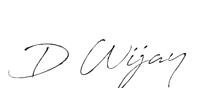 Use a signature maker to create a handwritten signature online. With this signature software, you can design (Antro_Vectra) your own signature for name D Wijay. D Wijay signature style 6 images and pictures png