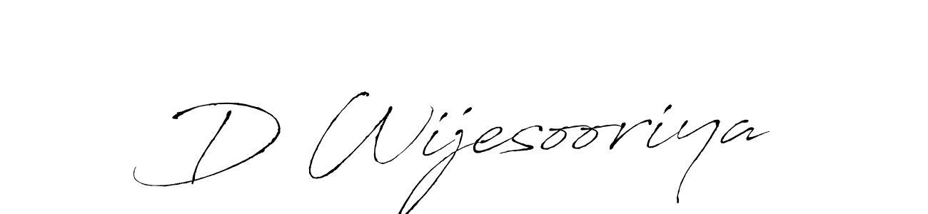How to make D Wijesooriya name signature. Use Antro_Vectra style for creating short signs online. This is the latest handwritten sign. D Wijesooriya signature style 6 images and pictures png