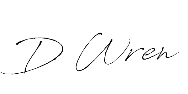 How to make D Wren name signature. Use Antro_Vectra style for creating short signs online. This is the latest handwritten sign. D Wren signature style 6 images and pictures png