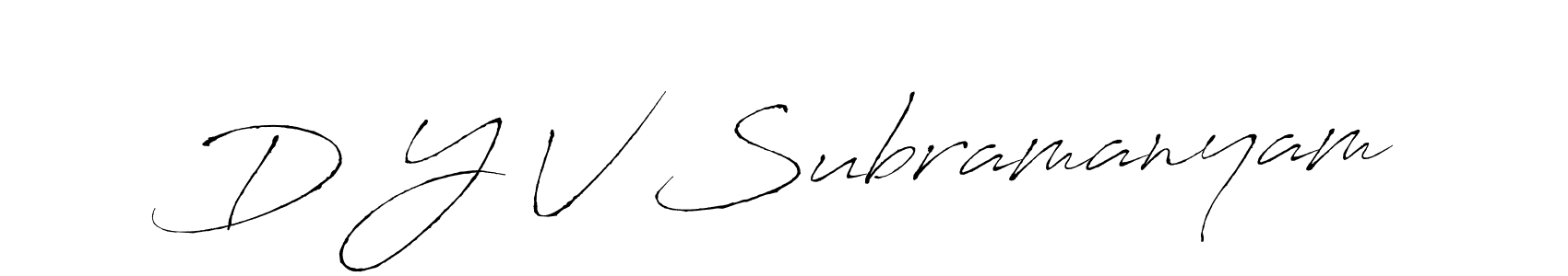 The best way (Antro_Vectra) to make a short signature is to pick only two or three words in your name. The name D Y V Subramanyam include a total of six letters. For converting this name. D Y V Subramanyam signature style 6 images and pictures png