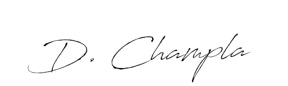 Create a beautiful signature design for name D. Champla. With this signature (Antro_Vectra) fonts, you can make a handwritten signature for free. D. Champla signature style 6 images and pictures png