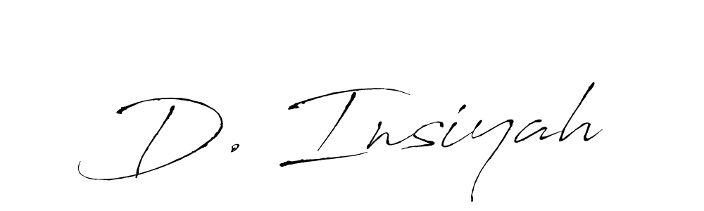 Make a beautiful signature design for name D. Insiyah. With this signature (Antro_Vectra) style, you can create a handwritten signature for free. D. Insiyah signature style 6 images and pictures png