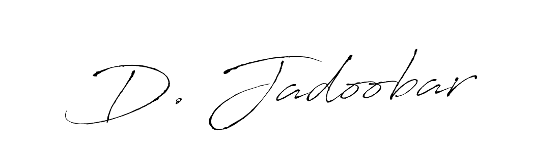 Use a signature maker to create a handwritten signature online. With this signature software, you can design (Antro_Vectra) your own signature for name D. Jadoobar. D. Jadoobar signature style 6 images and pictures png