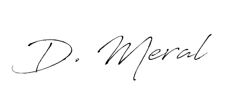 if you are searching for the best signature style for your name D. Meral. so please give up your signature search. here we have designed multiple signature styles  using Antro_Vectra. D. Meral signature style 6 images and pictures png