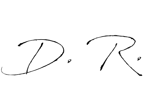The best way (Antro_Vectra) to make a short signature is to pick only two or three words in your name. The name D. R. include a total of six letters. For converting this name. D. R. signature style 6 images and pictures png