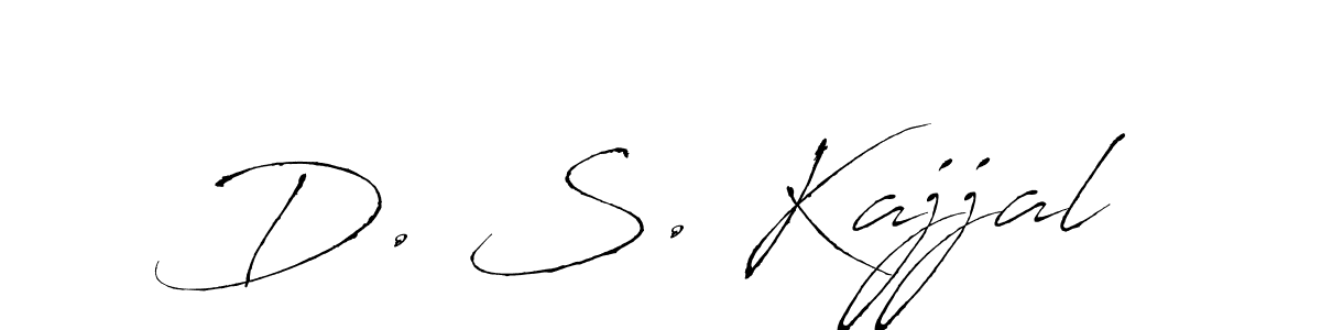 The best way (Antro_Vectra) to make a short signature is to pick only two or three words in your name. The name D. S. Kajjal include a total of six letters. For converting this name. D. S. Kajjal signature style 6 images and pictures png