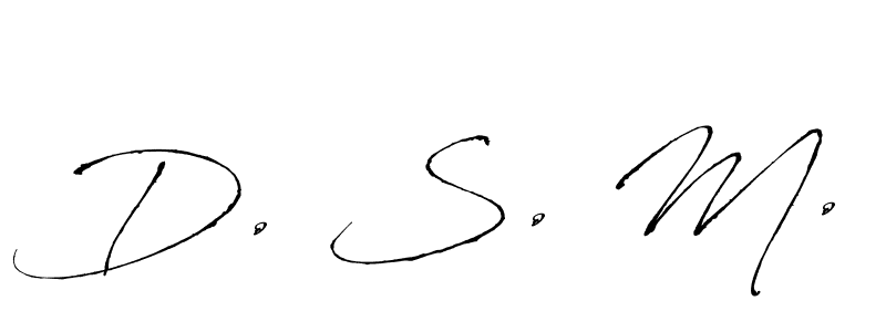Make a beautiful signature design for name D. S. M.. With this signature (Antro_Vectra) style, you can create a handwritten signature for free. D. S. M. signature style 6 images and pictures png