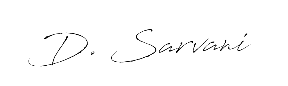 The best way (Antro_Vectra) to make a short signature is to pick only two or three words in your name. The name D. Sarvani include a total of six letters. For converting this name. D. Sarvani signature style 6 images and pictures png