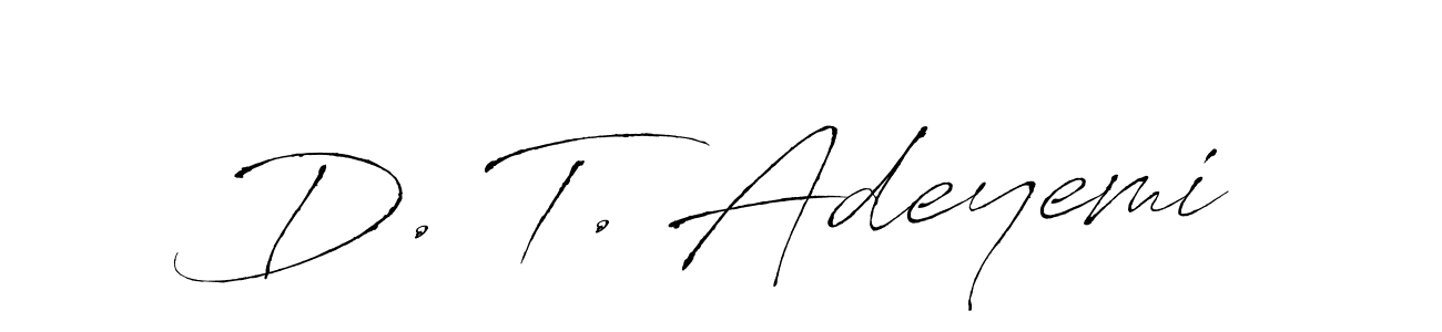 How to make D. T. Adeyemi name signature. Use Antro_Vectra style for creating short signs online. This is the latest handwritten sign. D. T. Adeyemi signature style 6 images and pictures png