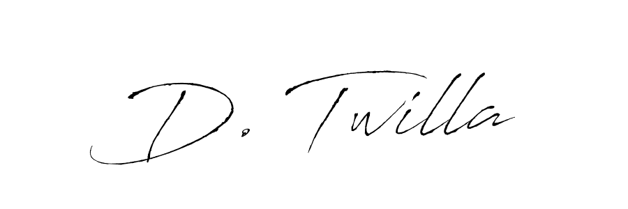 Design your own signature with our free online signature maker. With this signature software, you can create a handwritten (Antro_Vectra) signature for name D. Twilla. D. Twilla signature style 6 images and pictures png