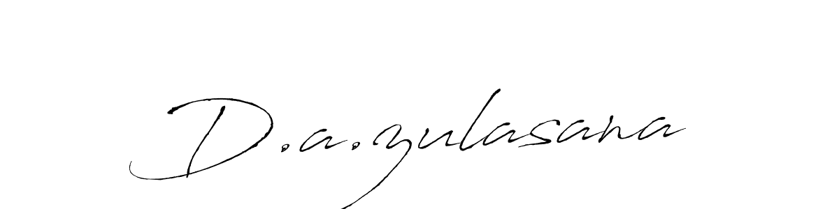 This is the best signature style for the D.a.zulasana name. Also you like these signature font (Antro_Vectra). Mix name signature. D.a.zulasana signature style 6 images and pictures png
