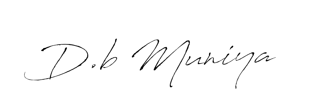 Also we have D.b Muniya name is the best signature style. Create professional handwritten signature collection using Antro_Vectra autograph style. D.b Muniya signature style 6 images and pictures png