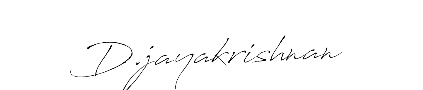 Design your own signature with our free online signature maker. With this signature software, you can create a handwritten (Antro_Vectra) signature for name D.jayakrishnan. D.jayakrishnan signature style 6 images and pictures png