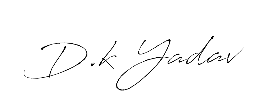 How to make D.k Yadav signature? Antro_Vectra is a professional autograph style. Create handwritten signature for D.k Yadav name. D.k Yadav signature style 6 images and pictures png