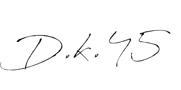 How to make D.k.45 name signature. Use Antro_Vectra style for creating short signs online. This is the latest handwritten sign. D.k.45 signature style 6 images and pictures png